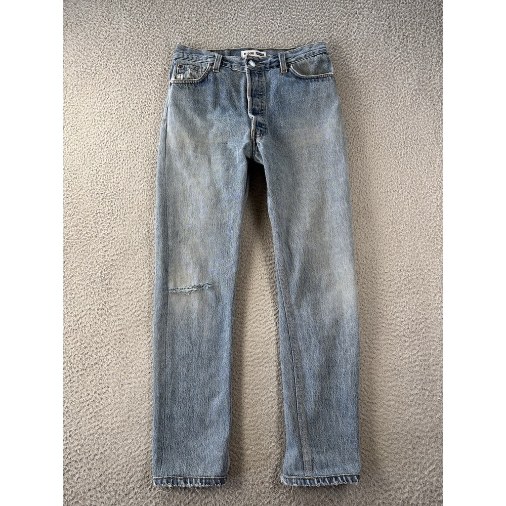 Vintage Levis RE/DONE 501 Jeans Womens 26 High Rise Ankle Crop Distressed USA